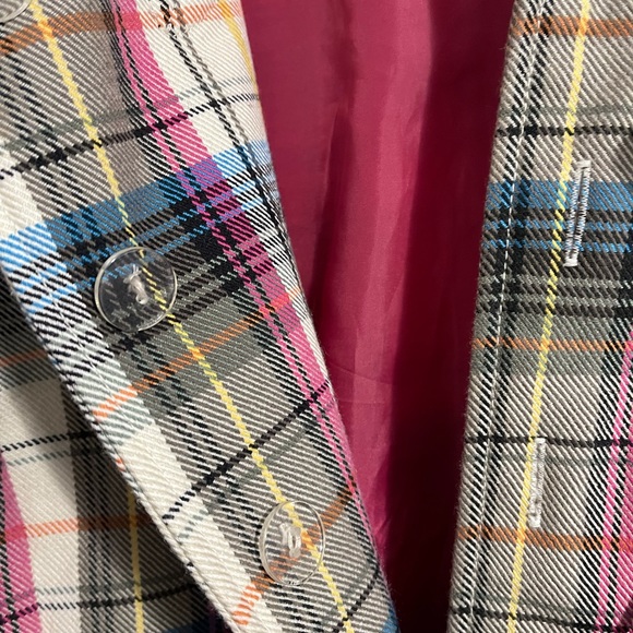 CJ Banks plaid, fall, pea coat. 2X - Picture 3 of 6